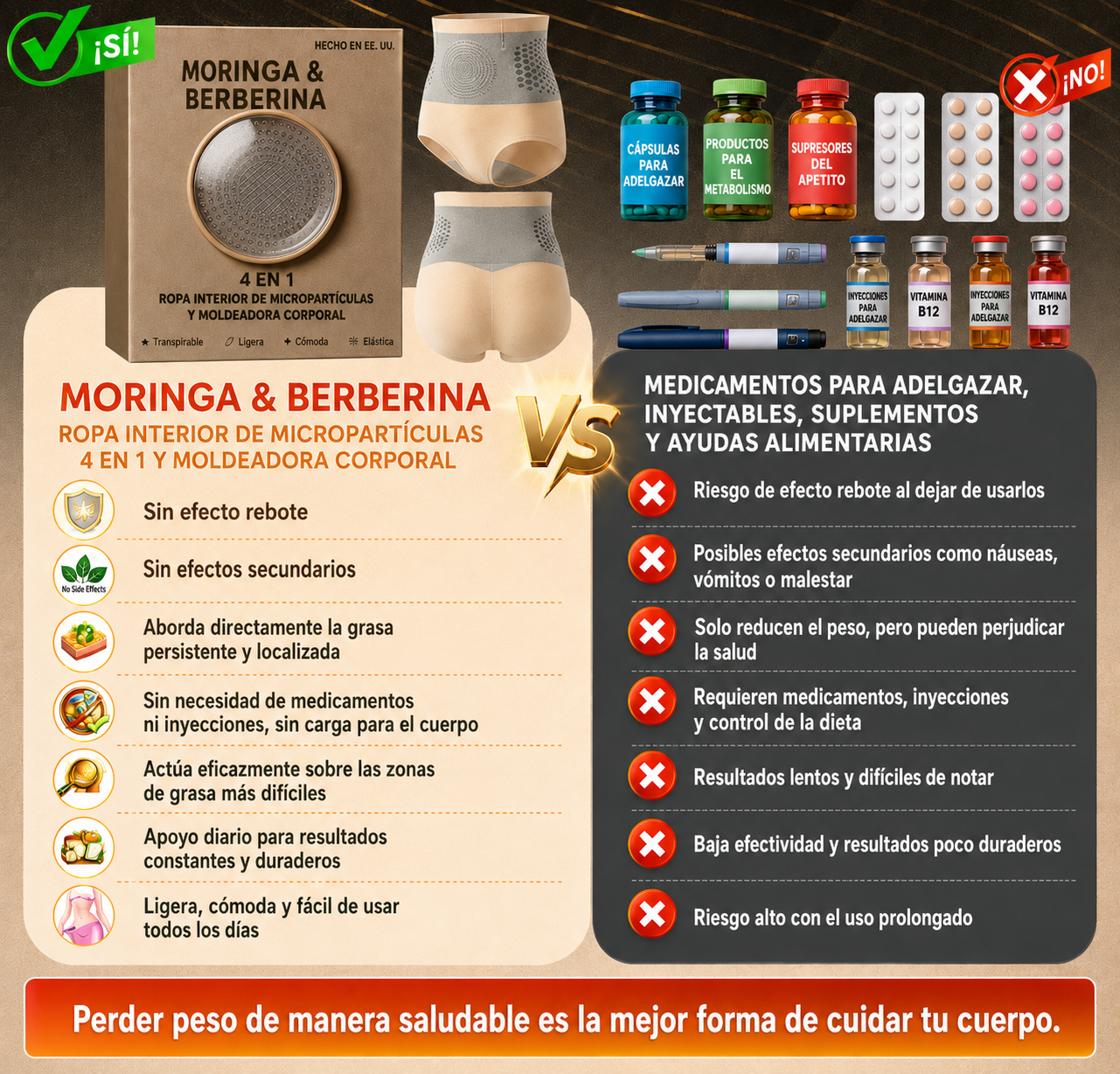 Short Moldeador Quema Grasa 4 en 1 con Moringa y Berberina