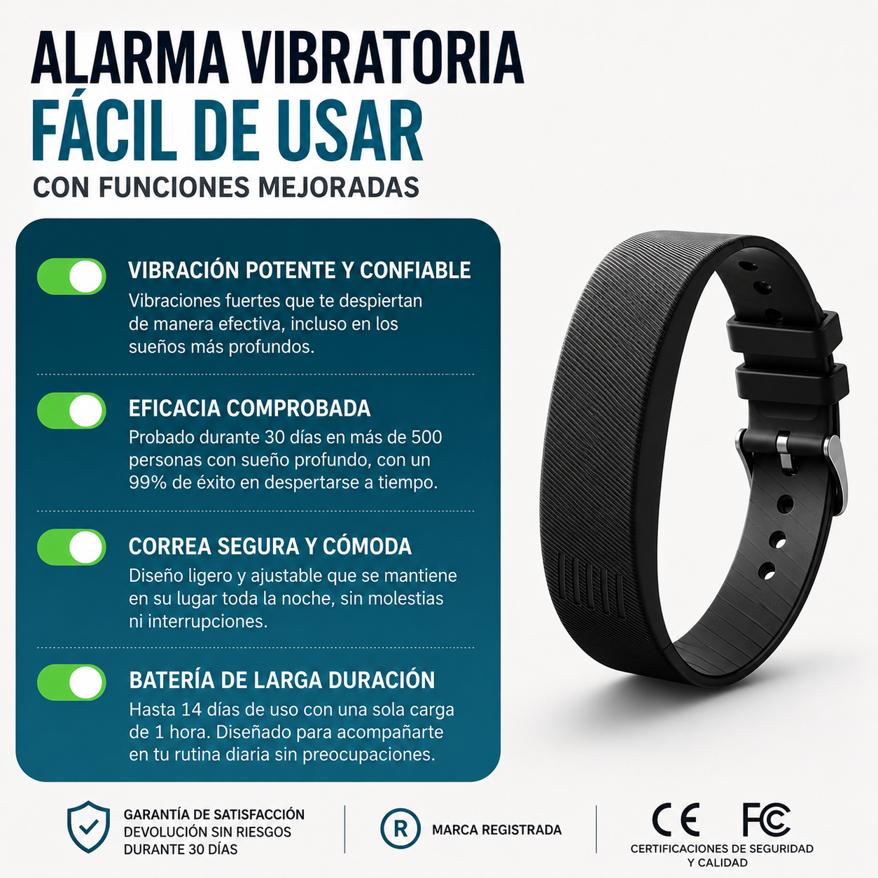 RenewWake™ - Alarma Vibratoria para Despertar