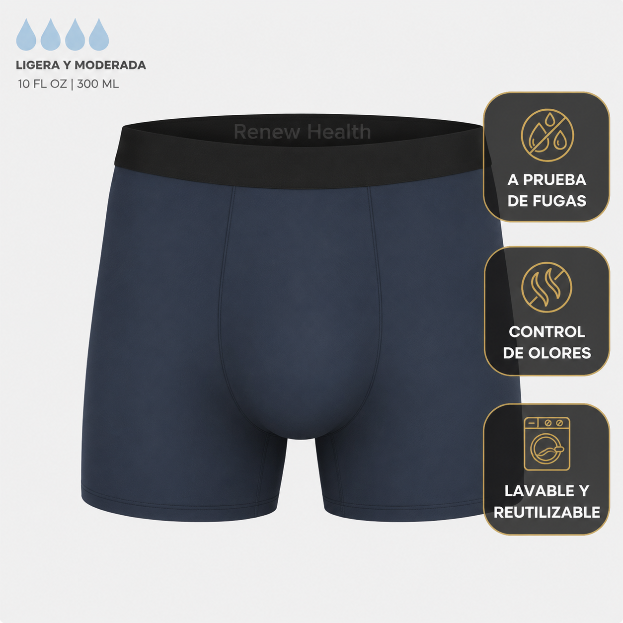 RenewShield - Boxers Masculinos de Protección Todo el Día