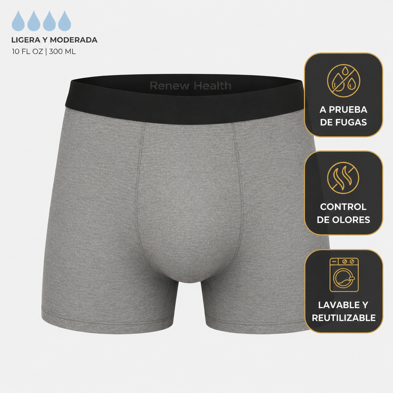 RenewShield - Boxers Masculinos de Protección Todo el Día